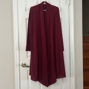 Rags & Couture Burgundy Open Front Cardigan